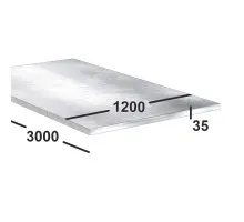 Плита алюминиевая АМГ2 35 мм 1200х3000 ГОСТ 17232-99