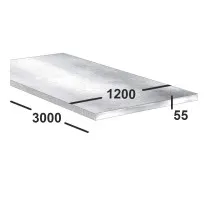 Плита алюминиевая АМГ6 55 мм 1200х3000 ГОСТ 17232-99