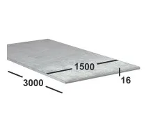 Дюралевая плита Д16Б 16 мм 1500х3000