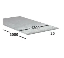 Дюралевая плита Д16 20 мм 1200х3000