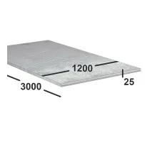 Дюралевая плита Д16Т 25 мм 1200х3000