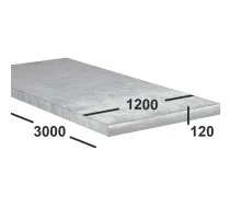 Дюралевая плита Д16 120 мм 1200х3000