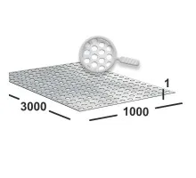 Перфорированный алюминиевый лист 1 мм 1000х3000