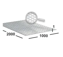 Перфорированный алюминиевый лист 1 мм 1000х2000 Rv 4-6